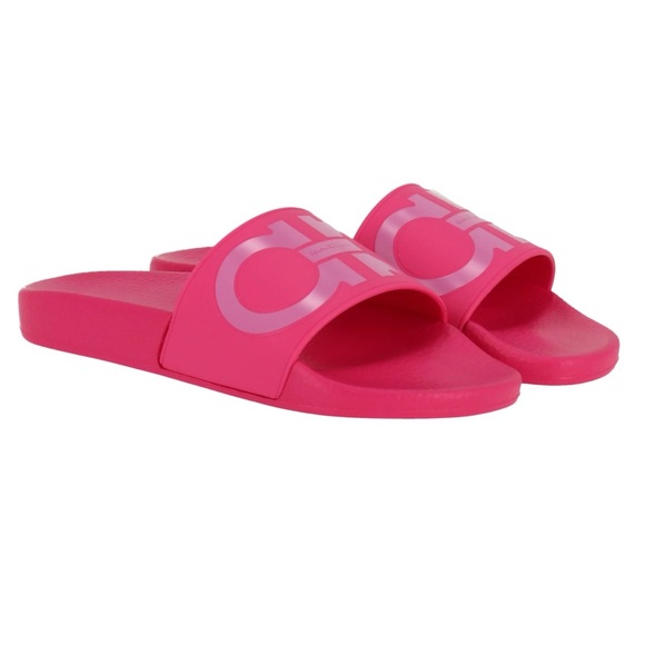 Salvatore Ferragamo Groovy Gancini Slides 💕 Hot Pink Sandals US 8 - Picture 4 of 11